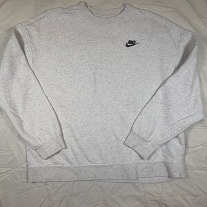 Nike Men's Light Gray Crewneck Sweater